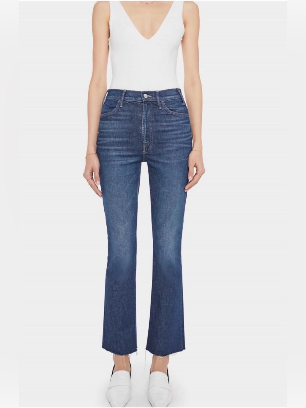 MOTHER High-Rise Flare Jeans in Indigo Blue